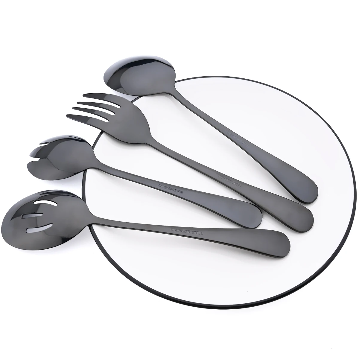 8Pcs Rose Dinnerware Set Stainless Steel Butter Knife Cake Spatula Cutlery Service Soup Spoon Colander Spoon Salad Fork Flatware