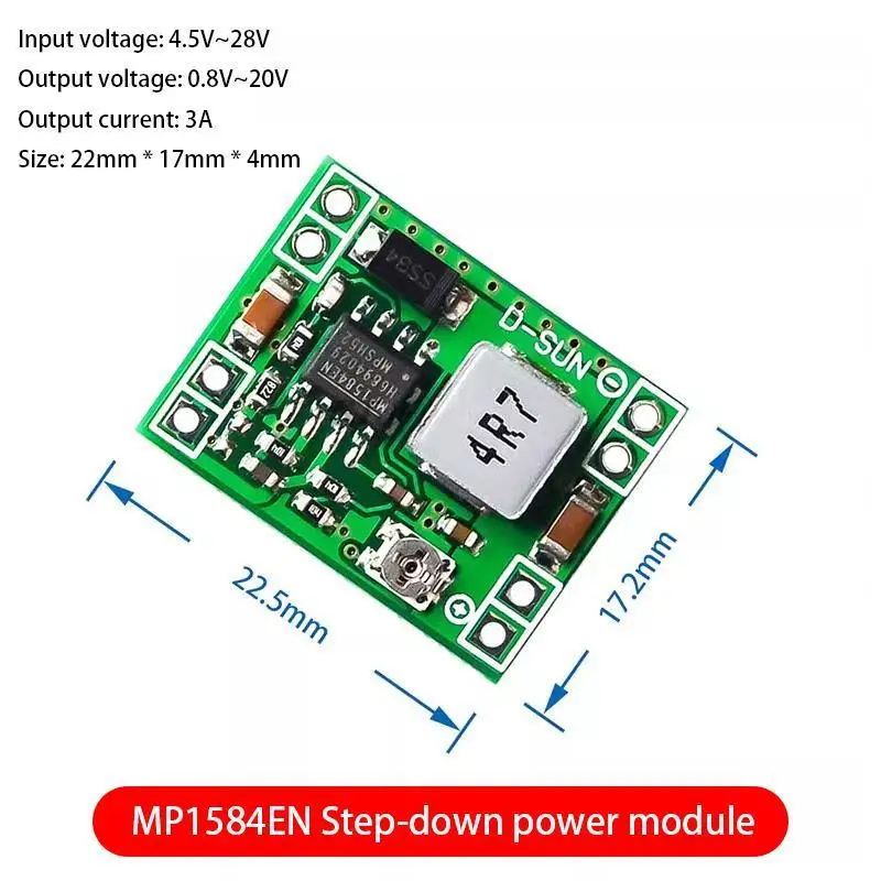 MP1584EN 3A Ultra-Small Size DC-DC Step Down Supply Module Adjustable Power Step-down Descending Output 24V 12V 9V 5V 3V MP1584