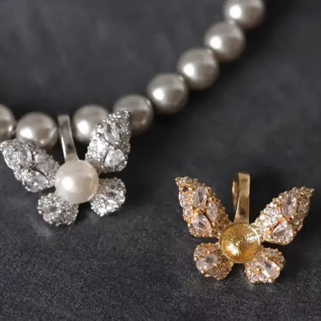 

DIY ручная работа с медным покрытием из настоящего золота, циркон, подвеска-бабочка, великолепная инкрустация, универсальный аксессуар для изготовления ювелирных изделий