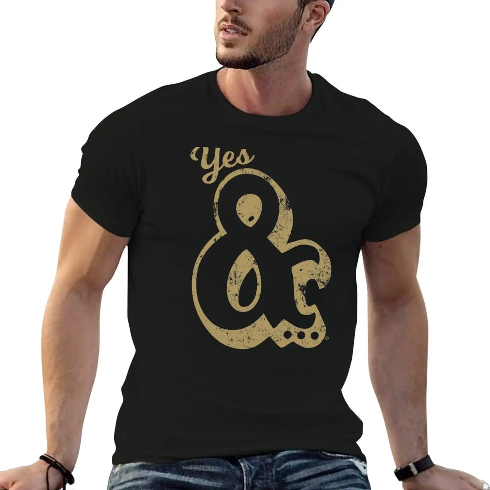 Yes & ( and ) Improv Comedy T-Shirt Big and Tall Casual T-Shirt