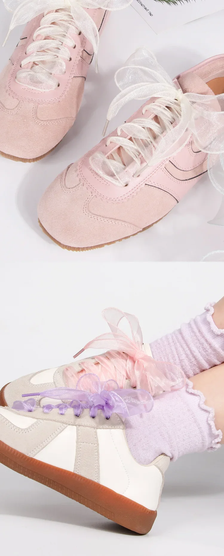 Fischschwanz-Organza-Schnürsenkel, Transparente Schleifen-Schnürsenkel, Elegante Ersatz-Schnürsenkel für Sneaker, Freizeitschuhe – Detail 6