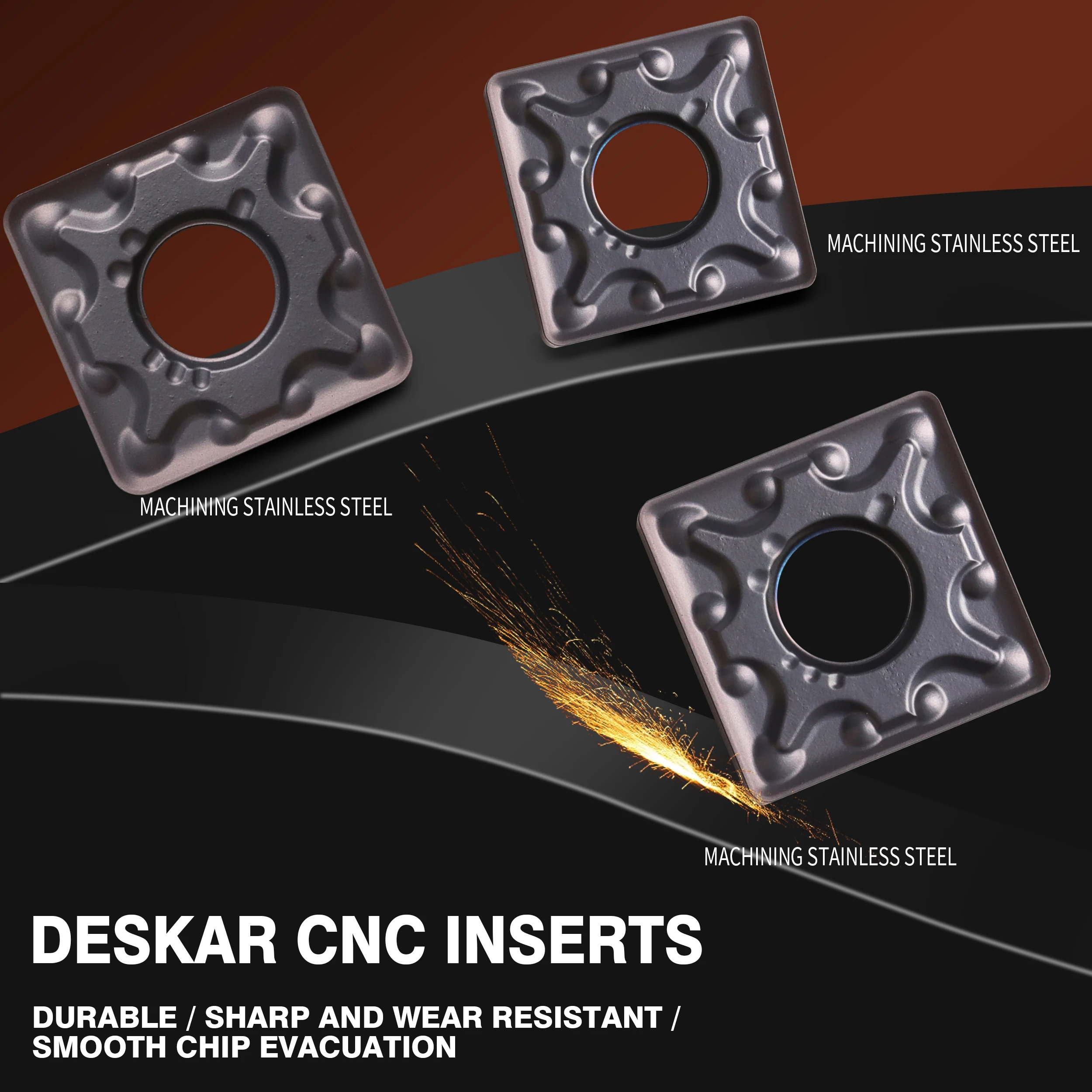 DESKAR SNMG120408-MA SNMG120412-MA LF6018 Cao Chất Lượng Thép Không Gỉ Planer CNC Blade Đối Với Thép Không Gỉ Gia Công