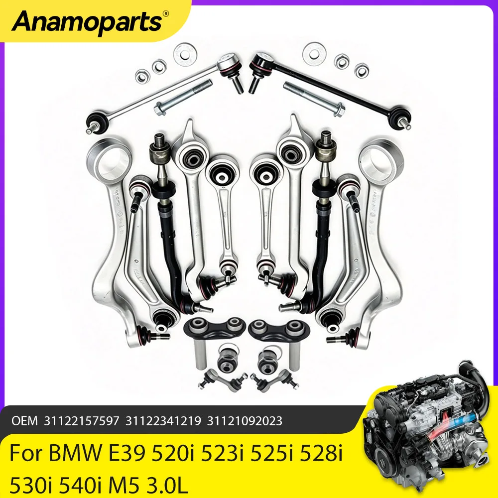 Chassis Parts Control Arms Ball Joint Suspension Tie Rod Kit Fit 3.0 L 97-03 For BMW E39 520i 523i 525i 528i 530i 540i M5 3.0L