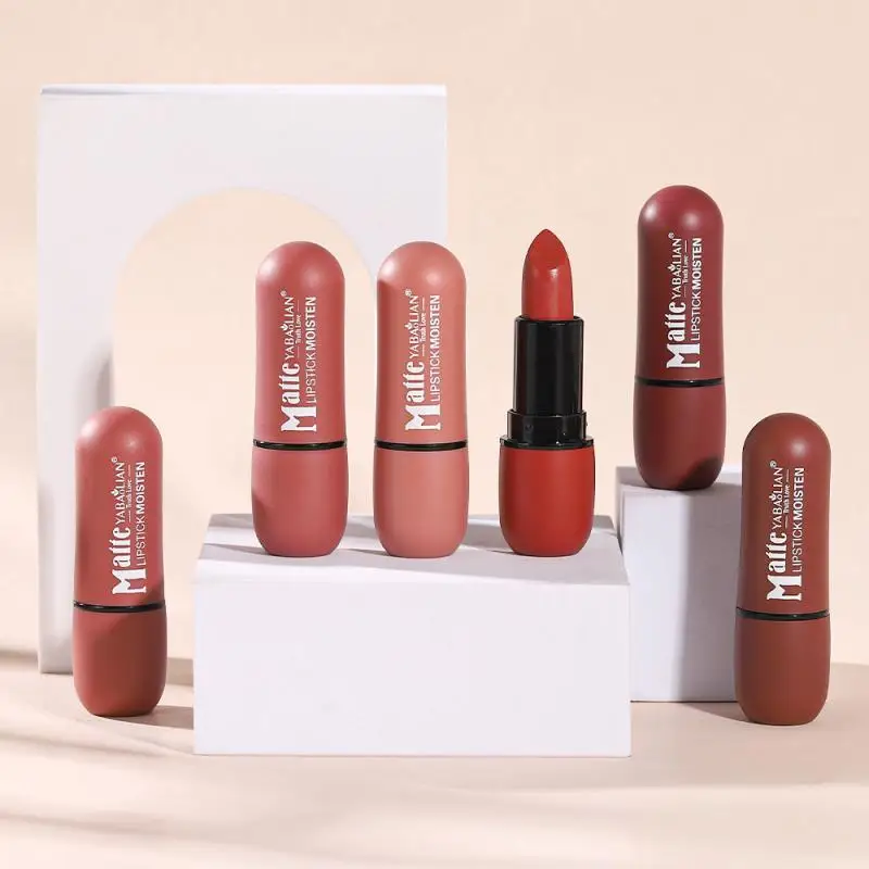 Impermeável Nude Matte Batom, de longa duração, antiaderente copo Lip Stick, não desbotando, Sexy Vermelho, Rosa, batons de veludo, maquiagem, cosméticos