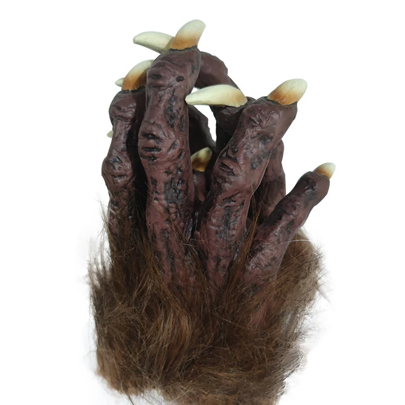 Halloween Wolf Gloves Werewolf Cosplay Costume Halloween Fingernails Adult Monster Hands Paws Claw Party Easter Cosplay Props