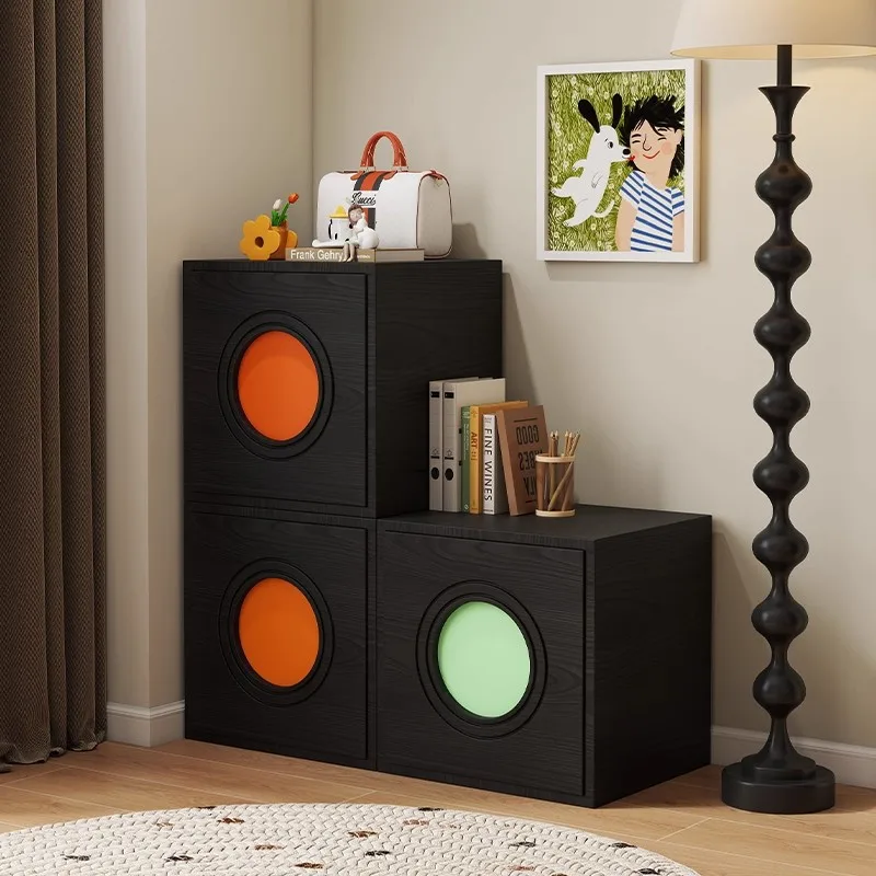 

Креативный комбинированный сундук из цельного дерева, голубое небо, красный шкаф от солнца, бытовой шкаф для гостиной, спальни, входа, шкафчик для телевизора