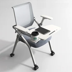 Training Chair Writing Board Desk Backrest Foldable Wheels Office Chair Meeting Room Table Design Armchairs Office Furniture
