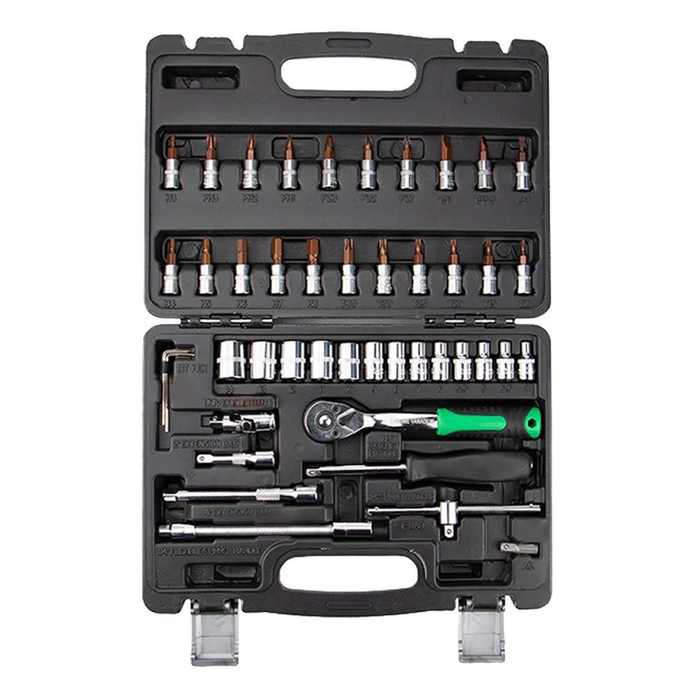 

Industrial grade 46-piece large ratchet wrench set, auto repair mechanical maintenance tool set