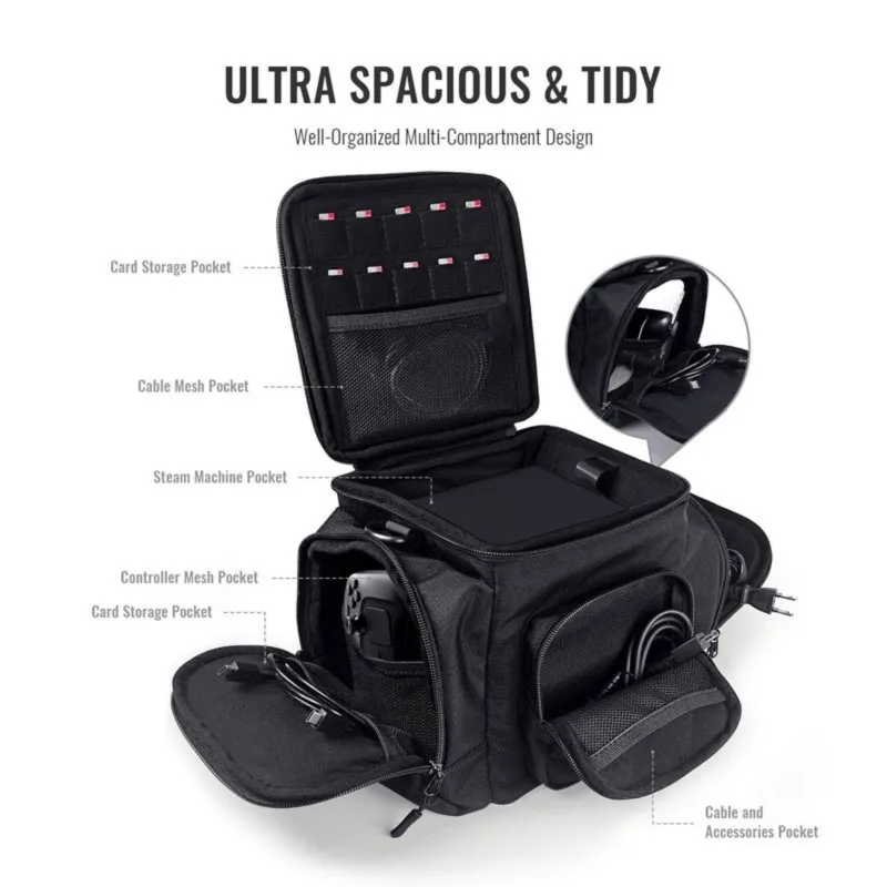 Super Sale Storage Bag for Steam Machine Multi-Functional Waterproof Zipper Travel Carrying Case for Steam Machine Accessories