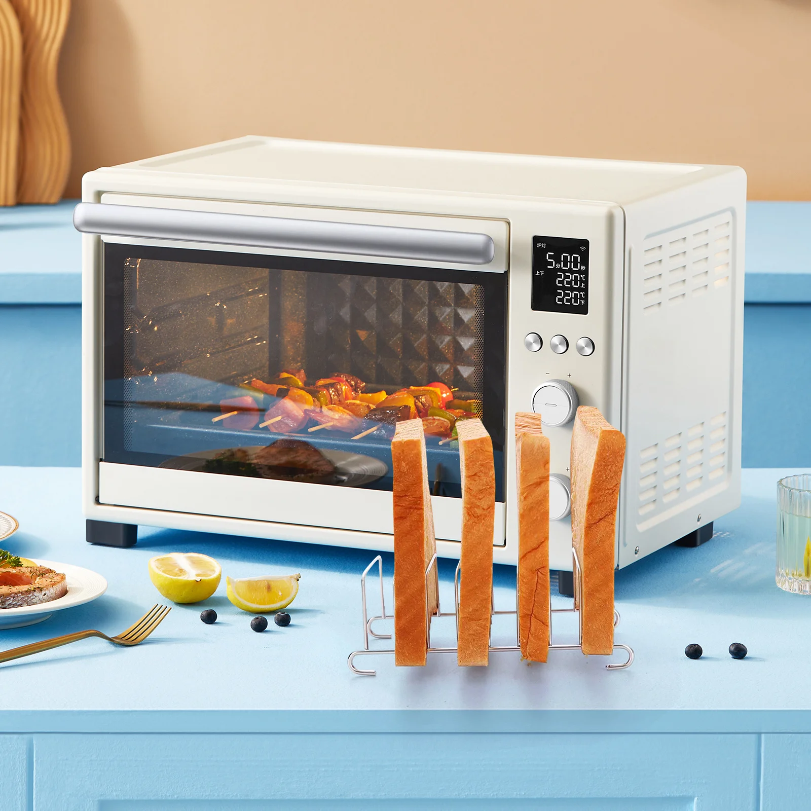 

2Pcs Stainless Steel Bread Racks Perfect Size for Air Fryer Oven Roasting Baking Cooking Accessories Steamer Kitchen Tools