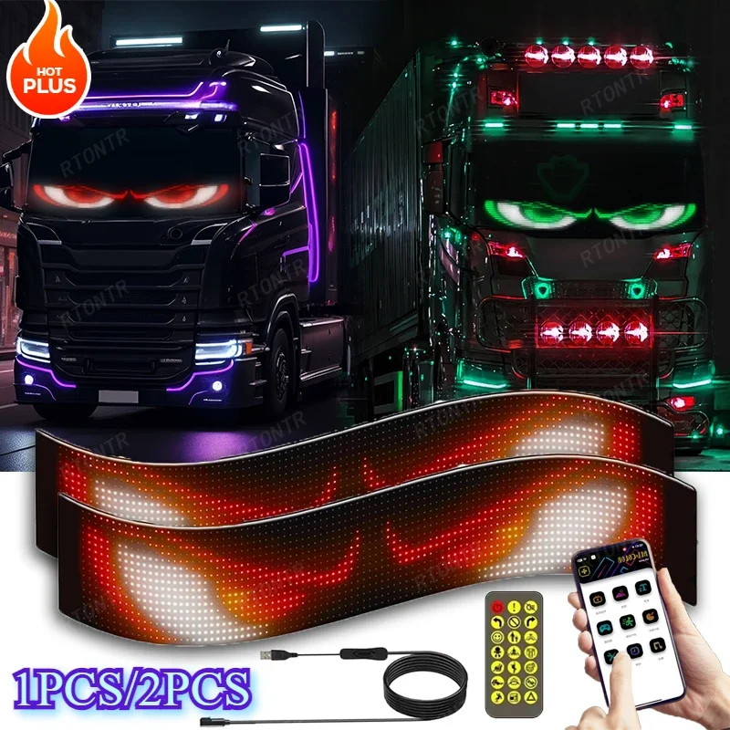 Led Augen für Lkw Dämon Augen Auto APP LED Matrix Pixel Panel 1/2 stücke DIY Programmierbare Flexible LED Display auto Lkw Zubehör