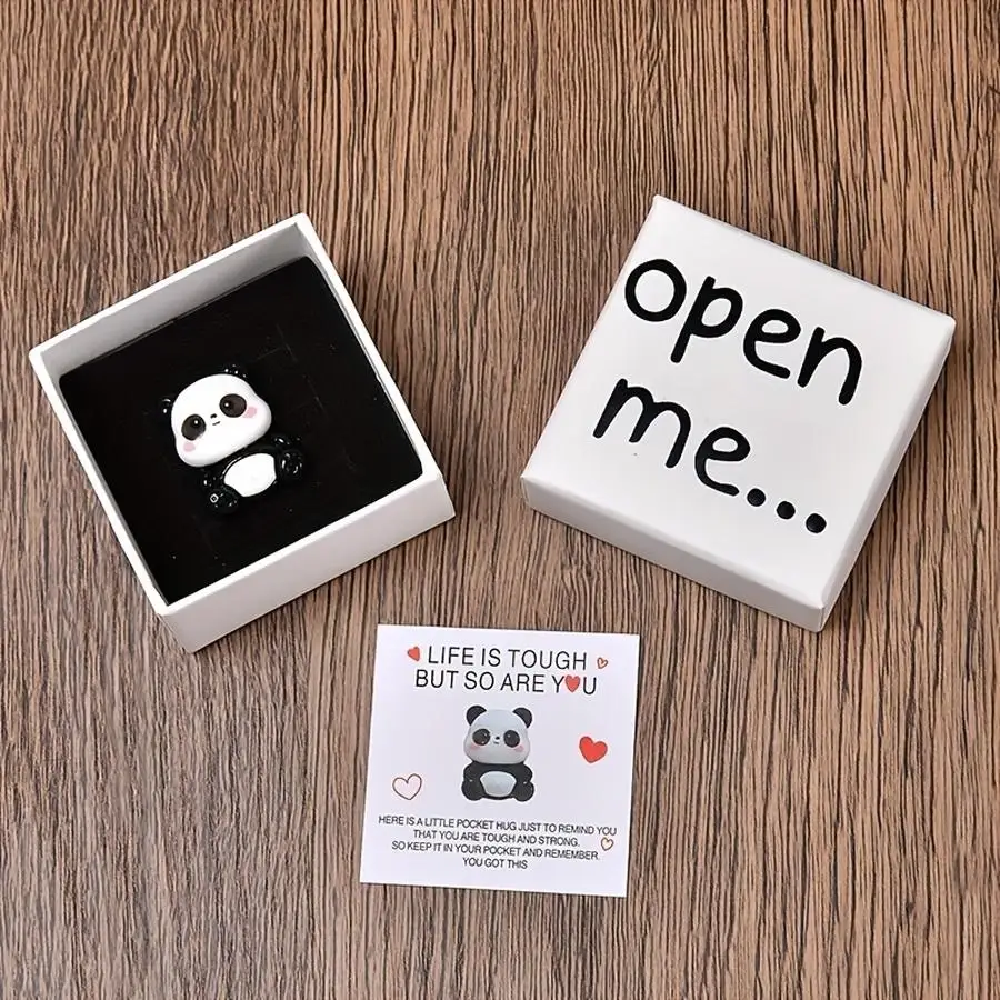 1/5/10/20/50/100pcs The Charming 'Open Me' Surprise Gift Box Set Includes a Resin Panda Decoration - Featuring a Thoughtful Litt