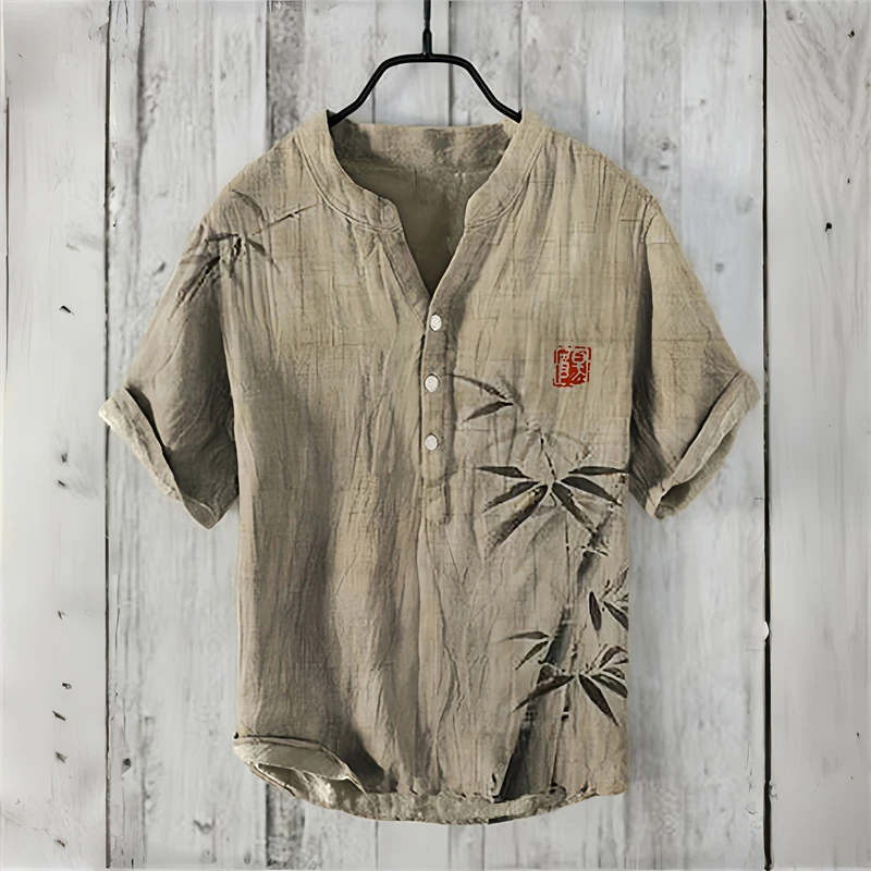 Nowa letnia koszula męska na co dzień wakacje zakupy podróż domowa vintage lniana koszulka polo 15 kolorów XS-5XL