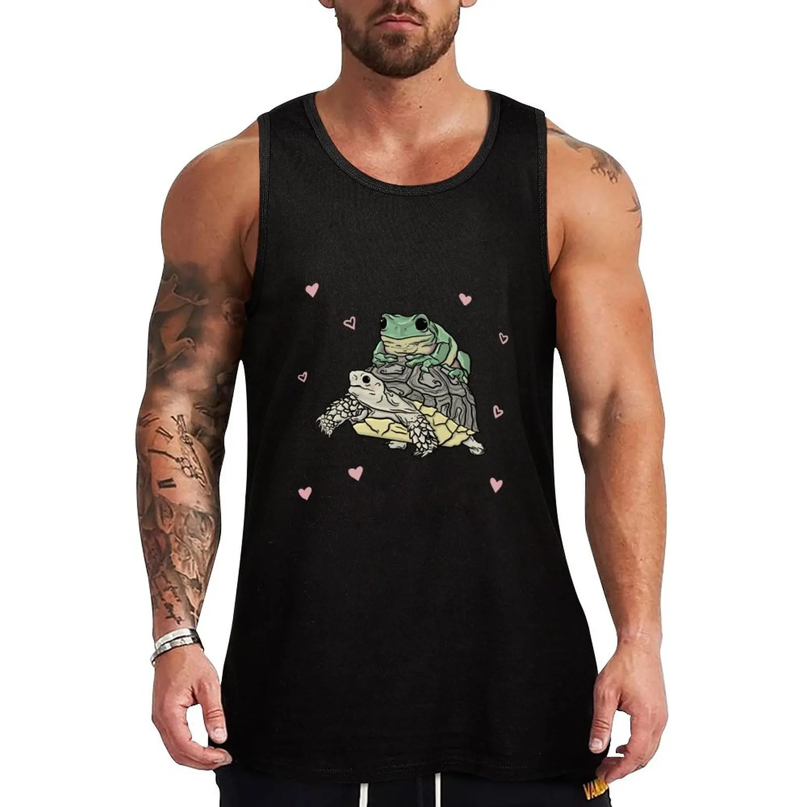 Frog and tortoise Tank Top Basic Cotton Tank Top Non-Shrink Casual Sleeveless