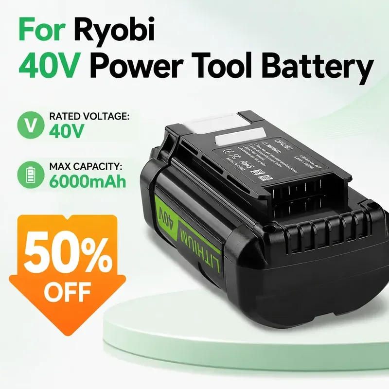

For Ryobi 40V OP4026A OP4050 Replacement Battery for Ryobi Blower and Lawn Mower