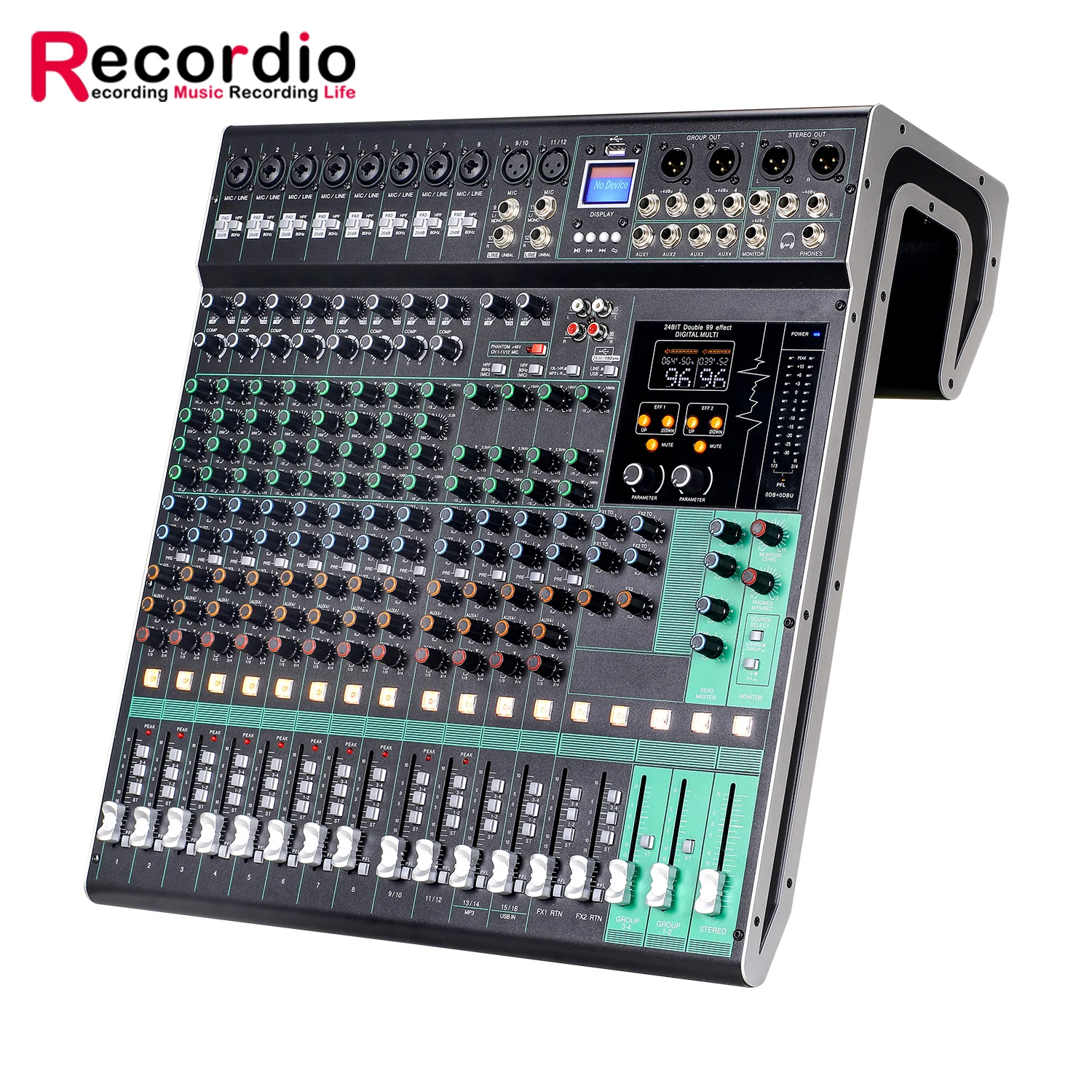 GAX-NX16 Professional 16-channel mixer with built-in 24BIT Double 99 effect stage audio system