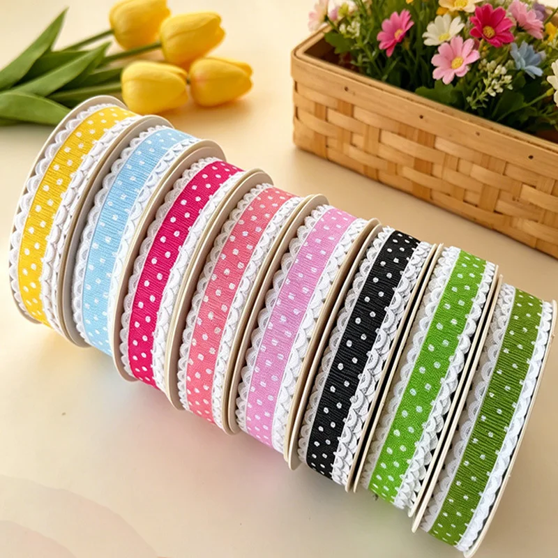 10 Yards Wave Point Wave Edge Ribbons 15MM Jump Point Lace Handmade DIY Bow Hairpin Jewelry Bouquet Packaging