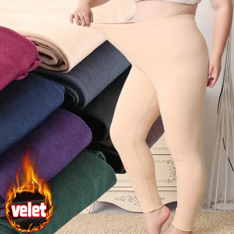 

Winter Velvet Leggings for Women Thermal High Waist Stretchy Tights Soft Warm Pants Thick Pantyhose Fleece Lined Slim Stockings