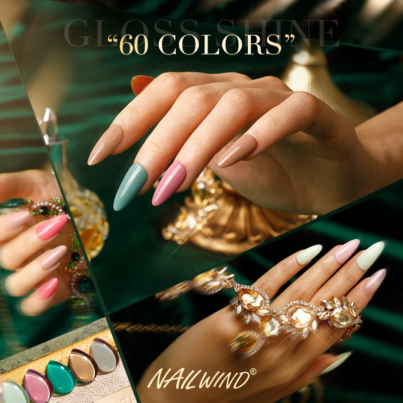 NAILWIND-malte de uñas mini, botella de plástico de 8ml, capa superior, esmalte de uñas en gel, pegamento semipermanente para uñas, lámpara UV secadora, lámpara led para uñas