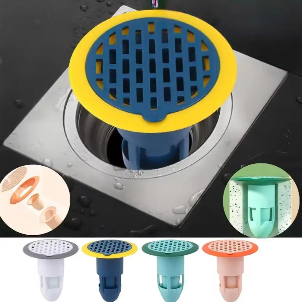 Deodorizing Drainage Core Bathroom Floor Sewer Deodorizer Seal Cover Water Artifact Sealing Plug Silicone Anti-odor Cockroa W2T5