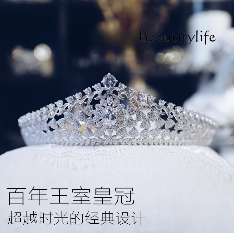 Sterling Silver European-Style Vintage Crown Headdress Korean Bridal Wedding Dress Wedding Jewel Crown