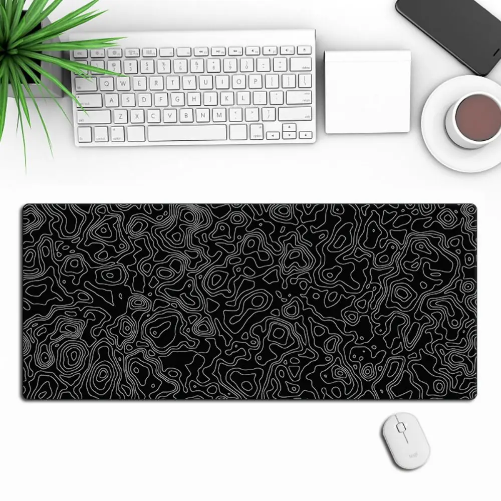 Durable Simple Art Large Gaming Mouse Pad Non-Slip Base Lightweight Keyboard Mat Smooth Surface White/Black Desk Mat Work