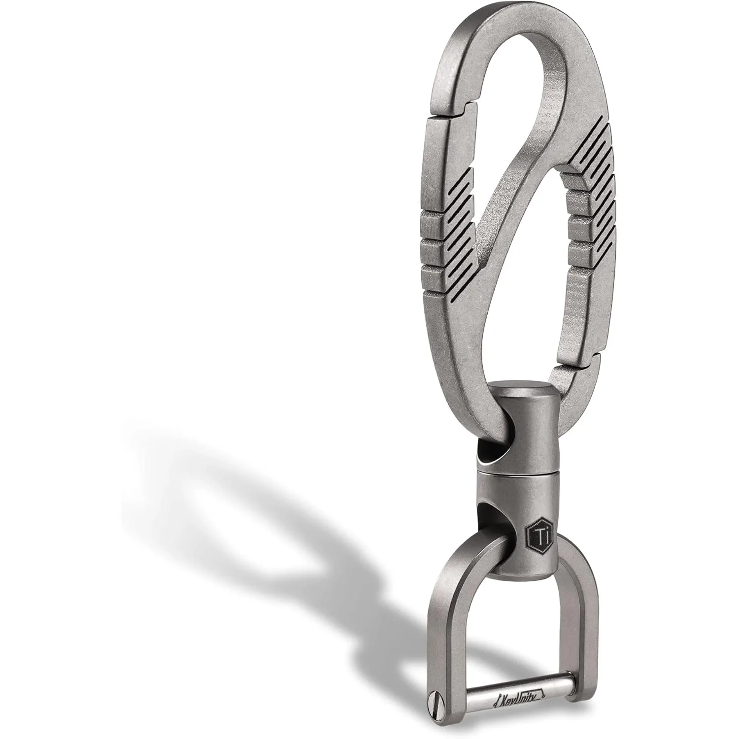 

KeyUnity Titanium Carabiner Keychain Clip, Dual-Gate Quick Release EDC Key Ring Holder Organizer for Men and Women