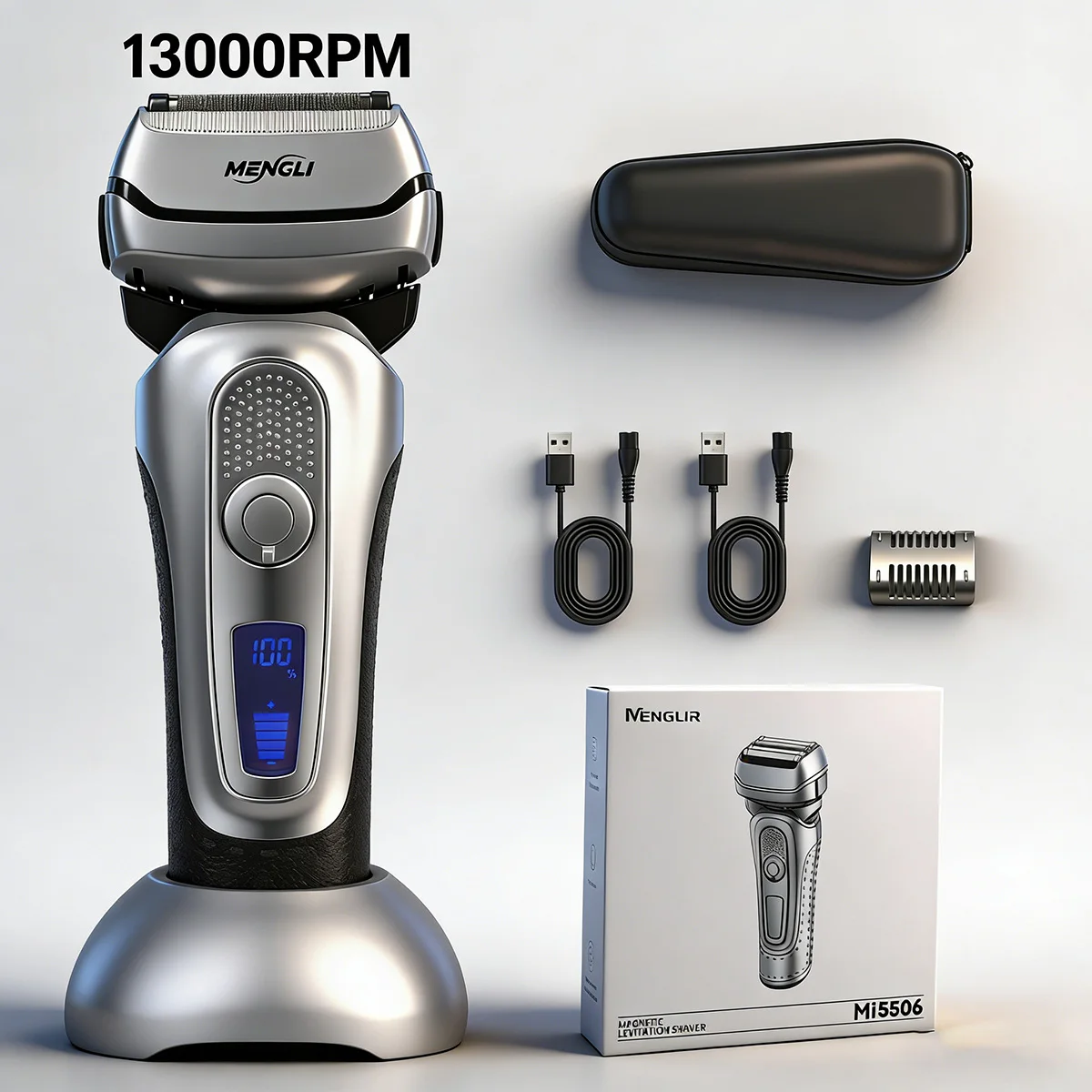 professional-hair-clipper-mi5560-13000rpm-cordless-magnetic-levitation-motor-integrated-lcd-display-full-body-waterproof-design