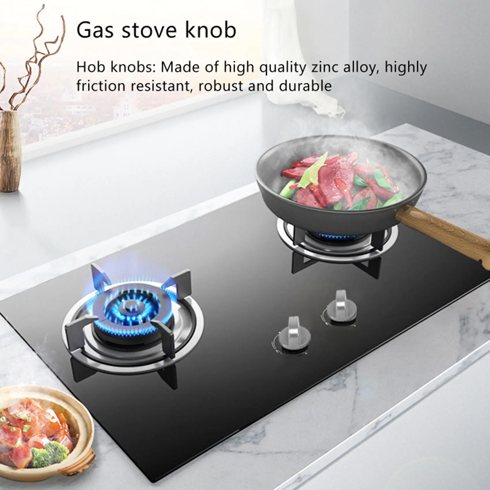 

L56A-4 Pieces Knob Stove Gas Cooker Knobs Metal Gas Cooker Knob Gas Cooker Control Metal Stove Knobs For The Kitchen 6Mm