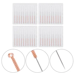 100 Pcs Acupuncture Copper Handle Copper Handle Ear Copper Massage Facial Needle Sterile Facial Needle Disposable Copper Handle