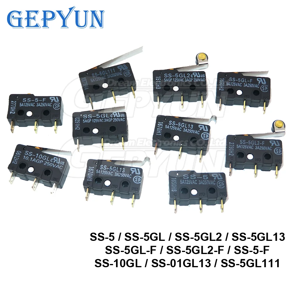2Pcs แผ่น Micro Switch SS-5 SS-5GL SS-5GL2 SS-5GL13 SS-5GL-F SS-5GL2-F SS-5-F SS-10GL SS-01GL13 SS-5GL111