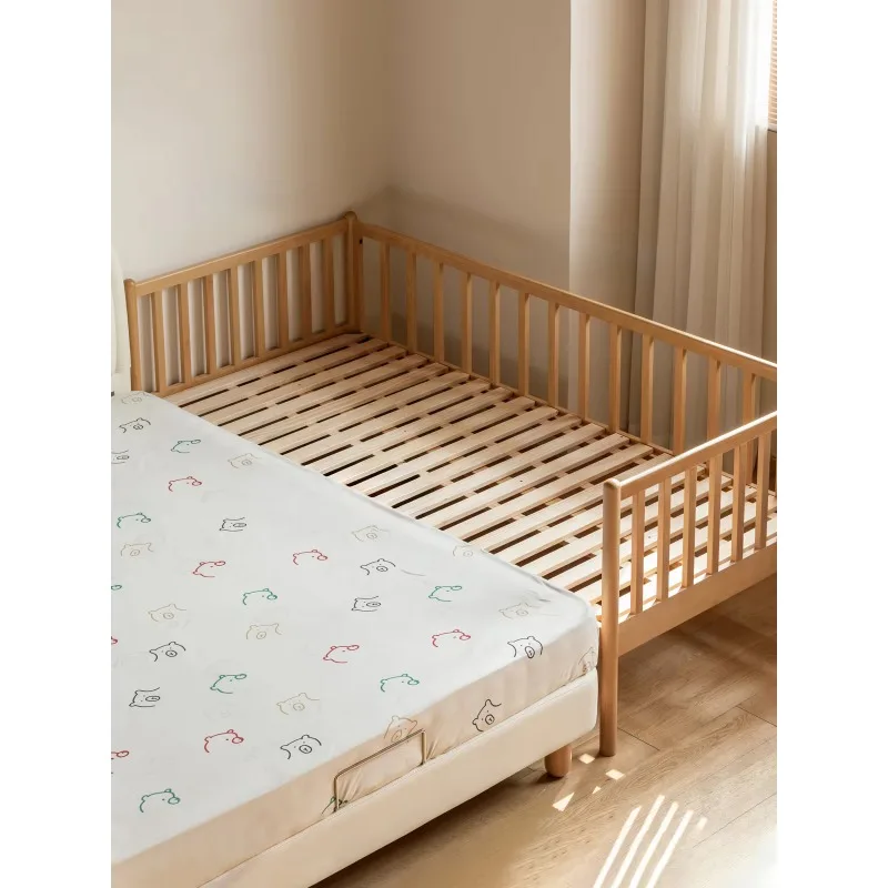 2026 Custom Solid Wood Baby Crib With Guardrail, Connectable Bedside Sleeper For Nursery, Toddler Bed For Boys And Girls