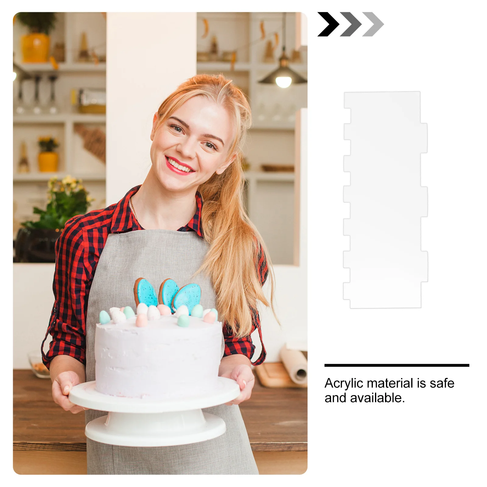 

6Pcs Cake Scrapers Acrylic Baking Tools Dough Butter Pastry Cutters Lightweight Flexible Food Grade Acrylic Baking