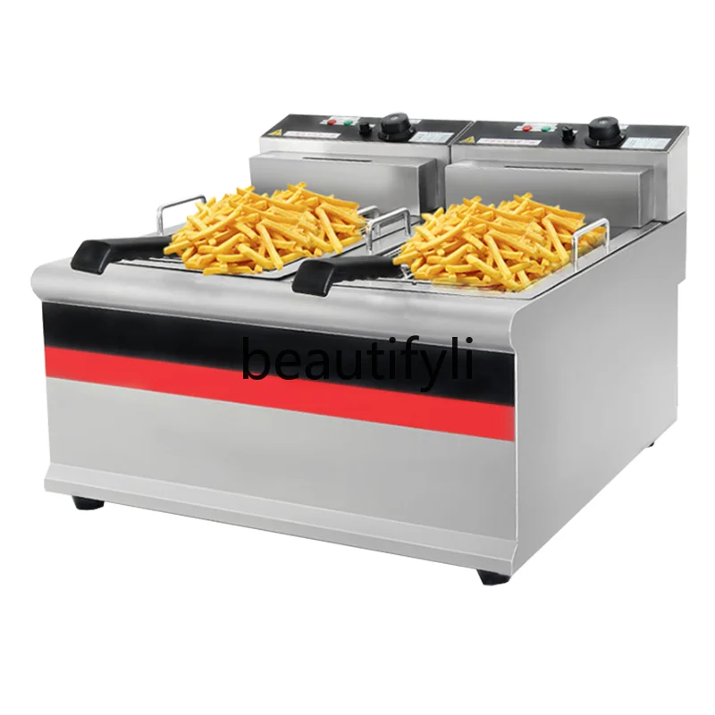 

Desktop Commercial Single Cylinder Screen Large Capacity Electric Fryer French Fries Double Cylinder Fried Chicken Deep Fryer