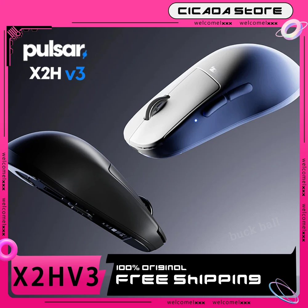 Pulsar X2Hv3 Mouse Dual Mode Wireless Mouse Custom XS-1 Sensor 8000Hz Polling Rate Lightweight Gaming Mice Gamer PC Accessories