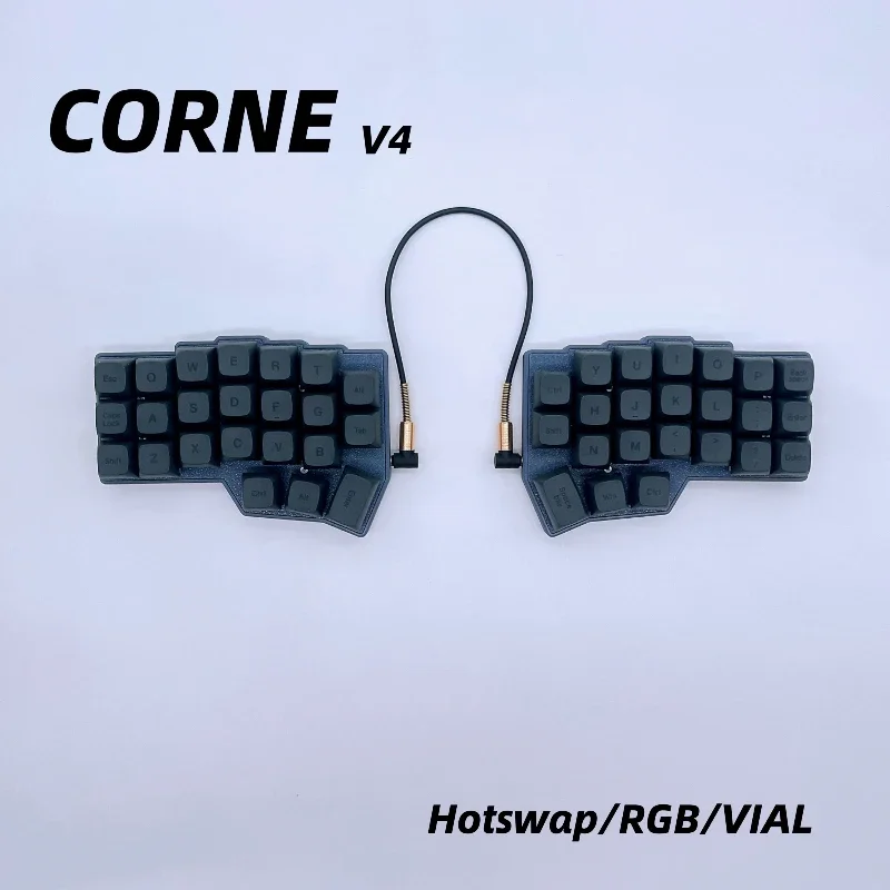 CORNE Split Keyboard Ergonomics Custom Wired Single-mode Vial Keyboard Custom Diy QMK Firmware RGB Backlight Hot Plug Corne Kit