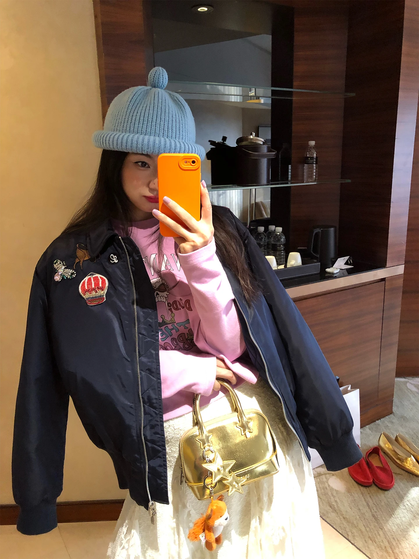 

Women's Thickened Warm Cotton Jacket Small Size Design Winter Outerwear Korean Style Loose Fit Long Sleeve Zipper