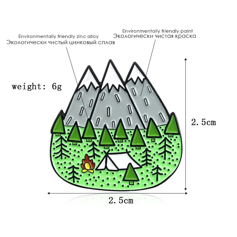 الجبال الخشب الغابة دبابيس الذروة الطبيعة الغابات التخييم مغامرة الهواة الشارات المثبته بالدبابيس قبعة حقيبة مجوهرات الأزياء بالجملة #5