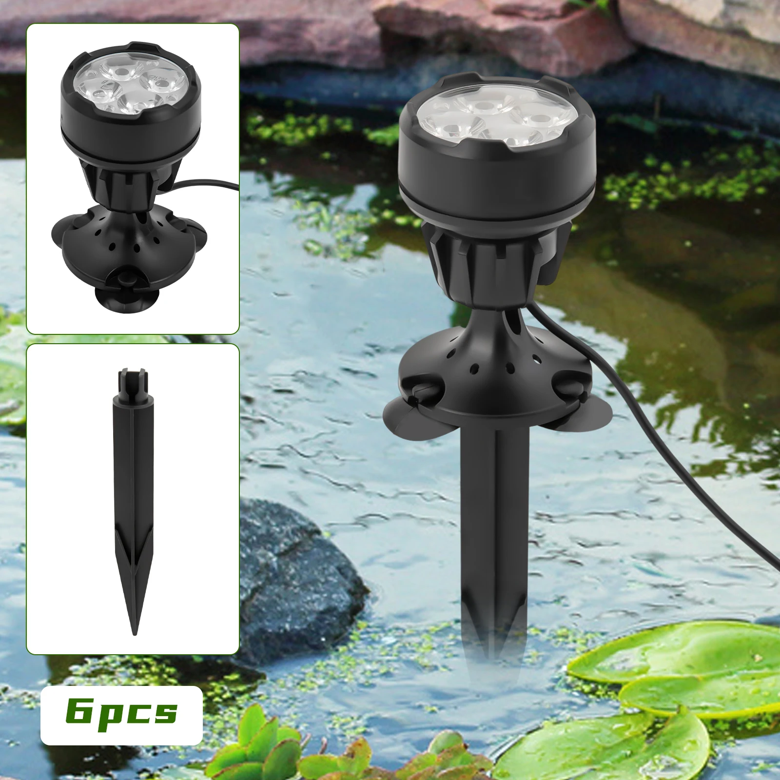 Color Changing Spotlight Underwater Landscape Light LED Submersible Pond Lamp DC 6 Colors Adjustable With Remote Control