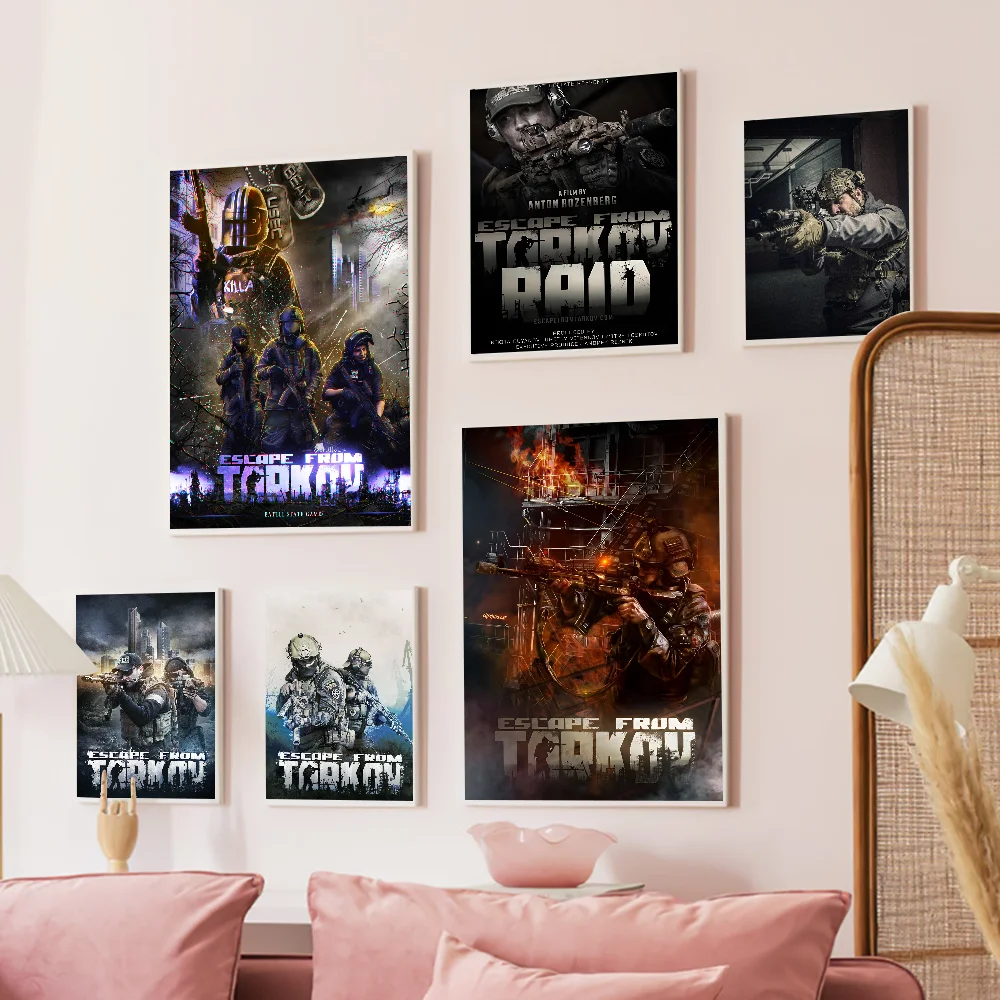 Escape From Tarkov Game Classic Movie Posters Waterproof Paper Sticker Coffee House Bar Decor Art Wall Stickers