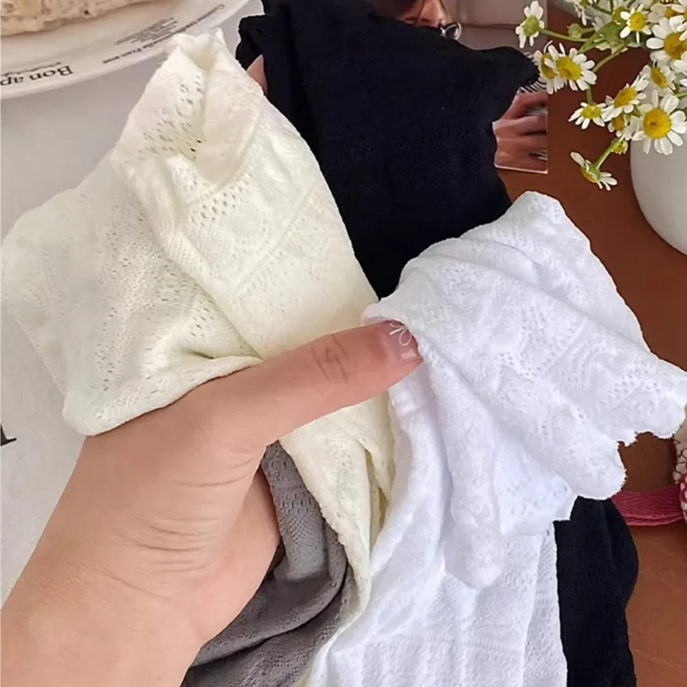 Modne japońskie skarpetki Lolita z ażurową siateczką, oddychające, codzienne skarpetki bawełniane, cienkie skarpetki z koronką dla kobiet.