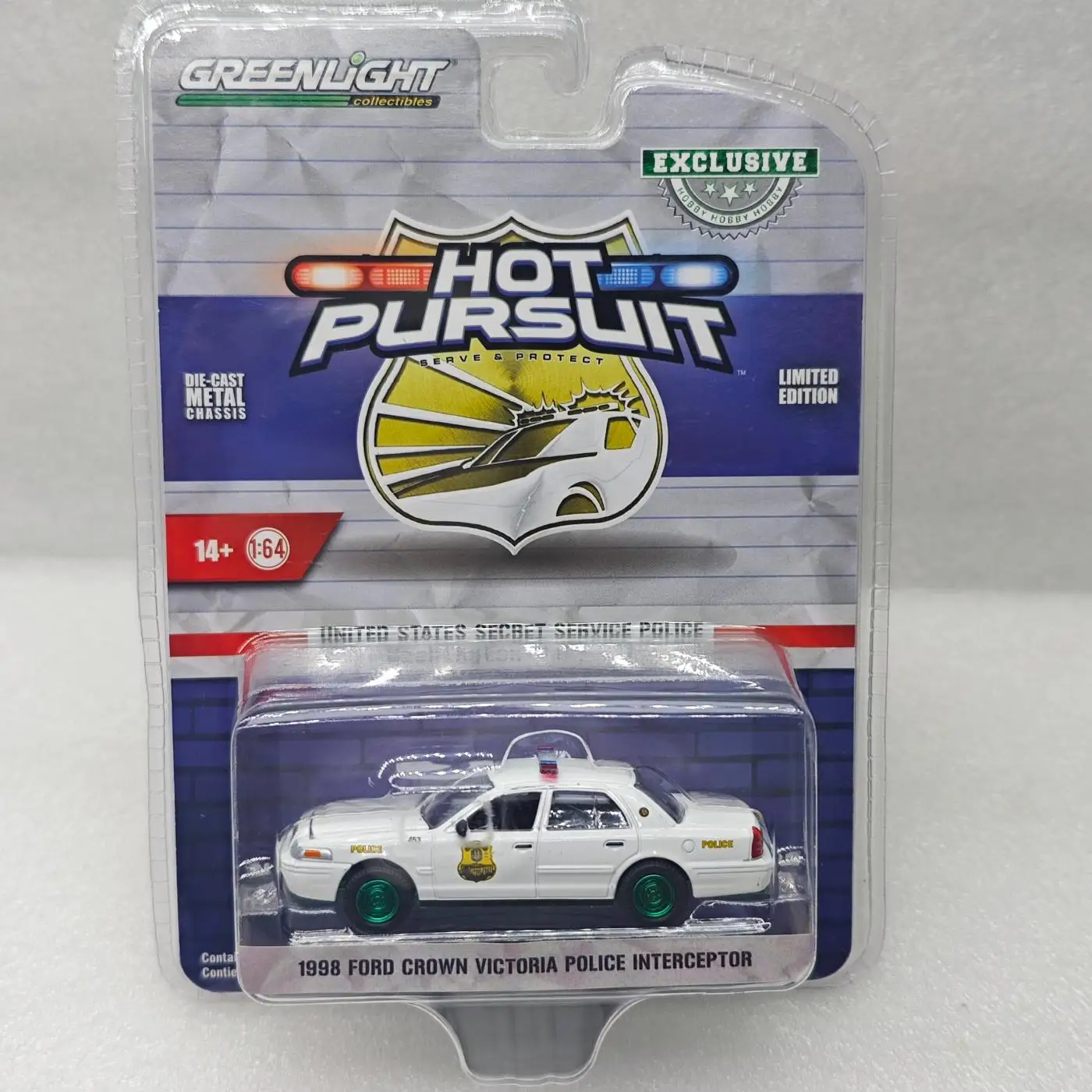 

GreenLight 1:64 1998 Crown Victoria Police Intercept or Alloy Mini Car Model Simulation Collection Display Toy Gift