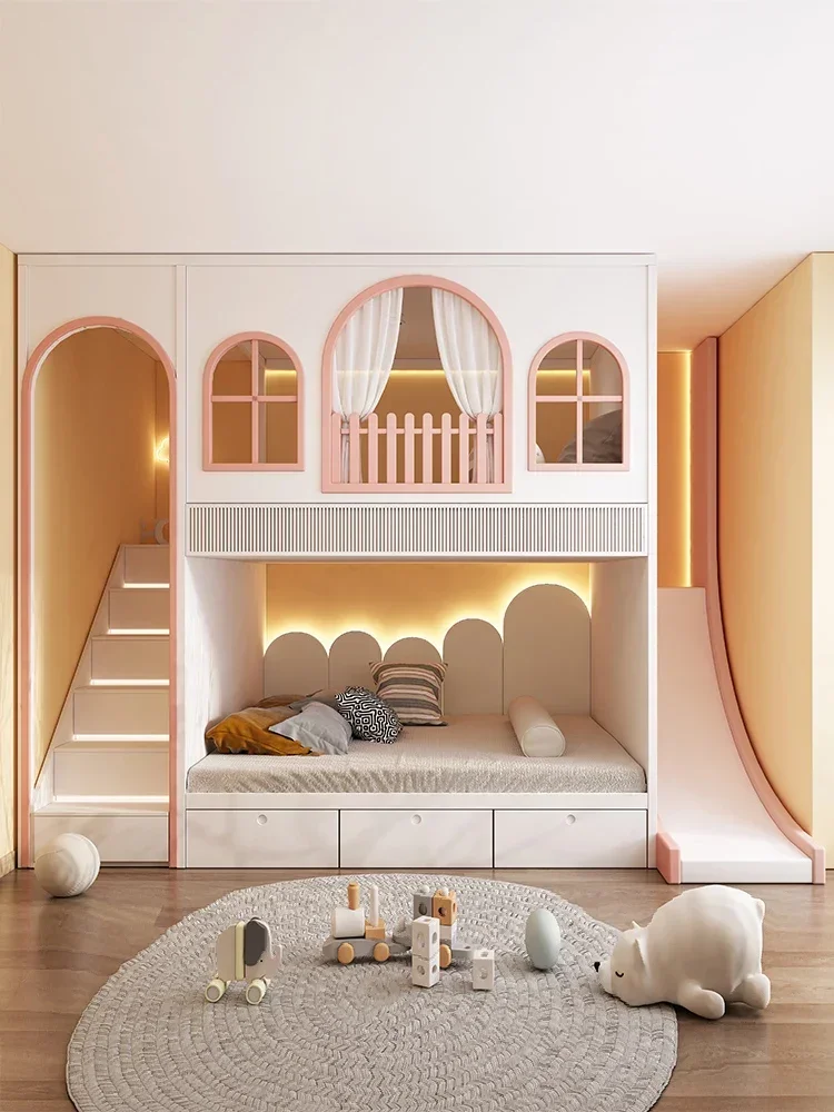 brand children room whole house customized slide bed high and low  bunk duplex loft