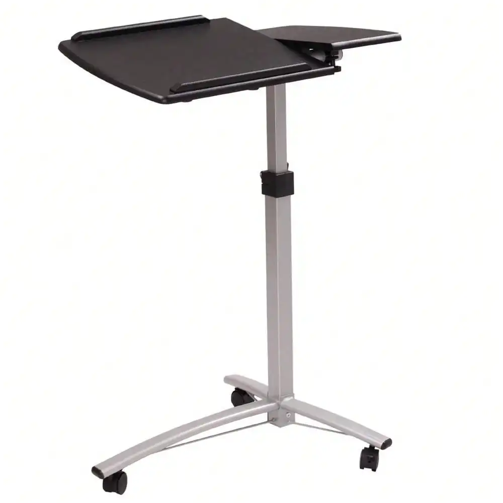 Overbed Bedside Desk Mobile Rolling Laptop Stand Tilting Overbed Table with Wheels Height Adjustable Tray Table