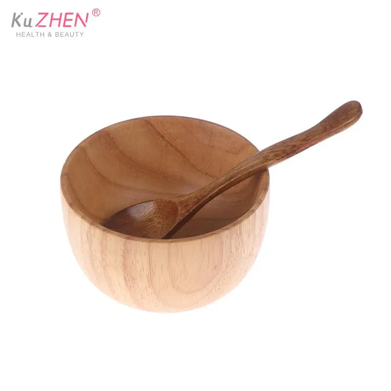 Wooden/plastic 1set Facial Mask Bowl With Spoon Face Cream Bowl Eye Cream Bowl Makeup Cosmetic Wooden Mask Refillacle BottleBowl