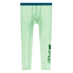 Pantalones de Yoga ultrafinos de alta elasticidad para hombre, mallas deportivas semitransparentes de seda helada para correr, capa Base deportiva de nueve puntos