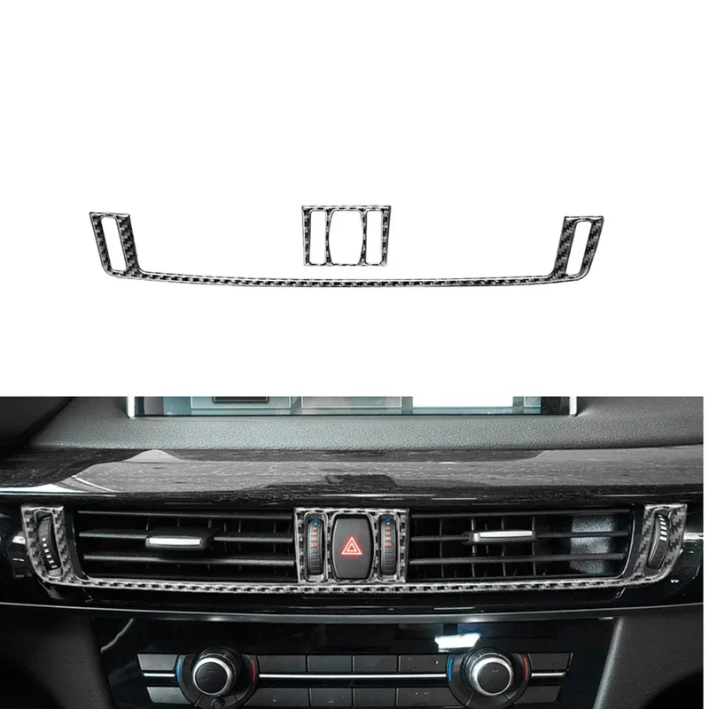 

Fit For BMW X5 X6 F15 F16 Carbon Fiber Interior Center Control Air Condition Air Outlet Frame Cover Protective Trim CarTexture