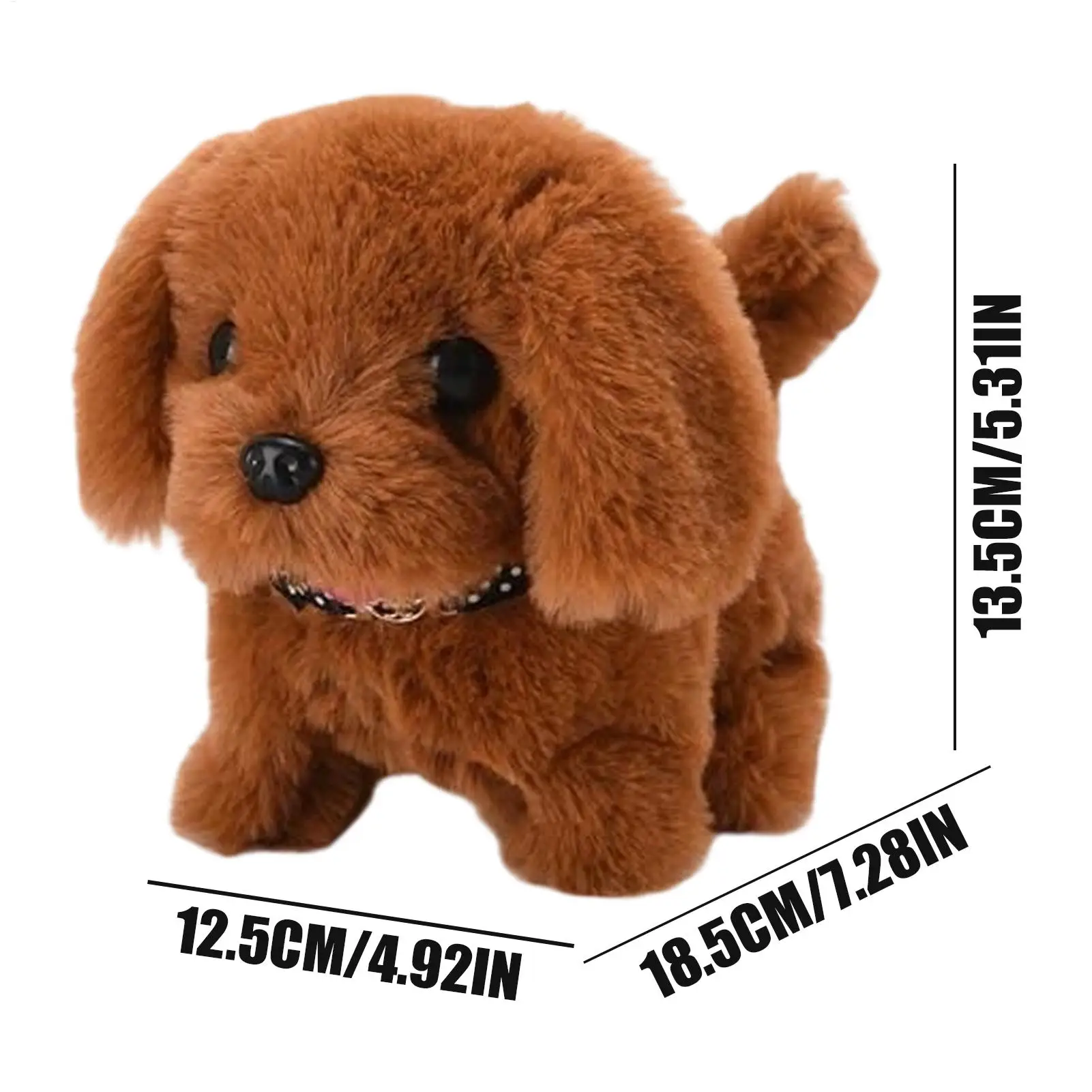 لطيف الكهربائية محاكاة جرو ألعاب من القطيفة التفاعلية الكلب روبوت المشي نباح الذيل يهز لعبة للأطفال عيد الميلاد هدية عيد الميلاد #6