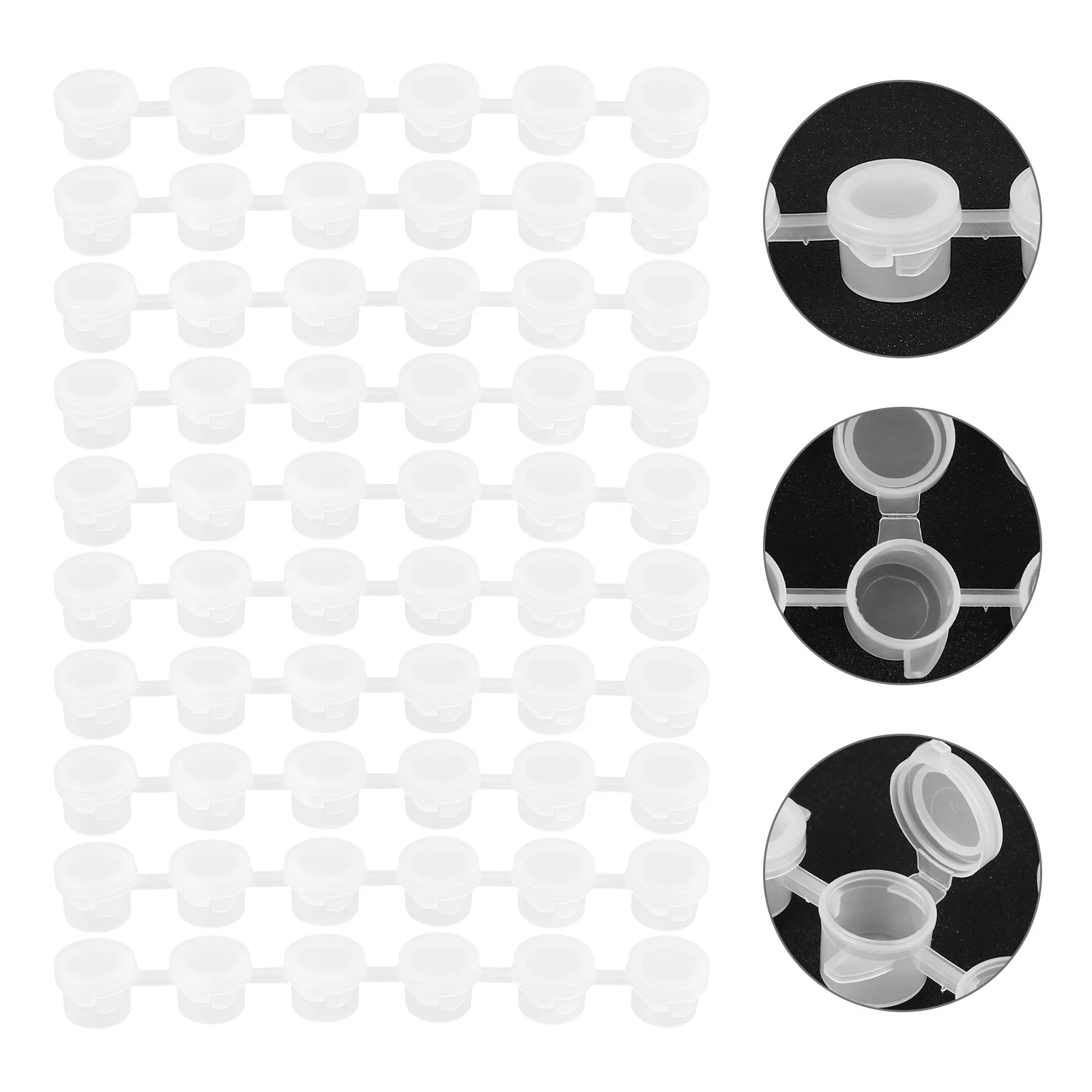 30 個の顔料ボックスクリアストレージコンテナ 3 ミリリットルペイントポットポッドストリップ顔料化粧品グリッターパウダービーズ用