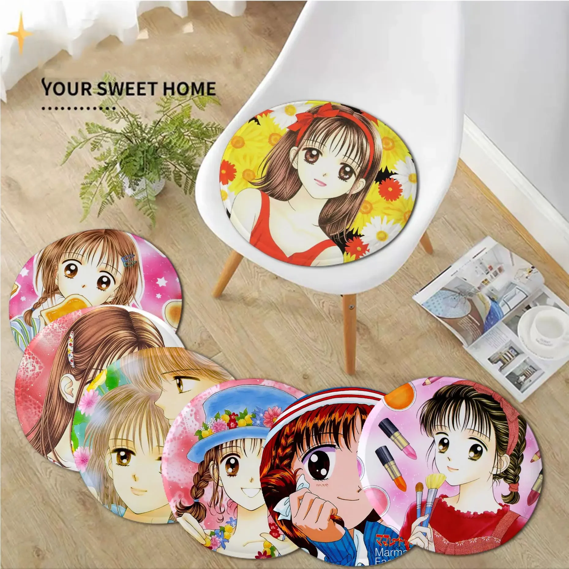 Marmalade Boy Art Seat Cushion Office Dining Stool Pad Sponge Sofa Mat Non-Slip Cushion Pads